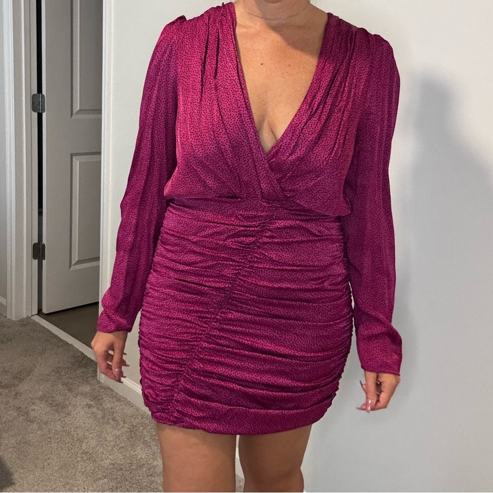 Zara Fuchsia Long Sleeve Dress